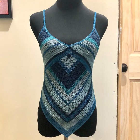 Moda International Tops - Vintage Y2K Victoria's Secret Moda International Knit Triangle Top, Blue Size XS